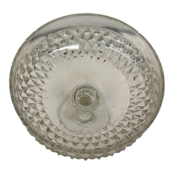 Indiana Glass Diamond Point Tall Footed Pedestal Candy Dish - Picture 2 of 6